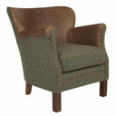 Handmade Eccentric Professor Harris Tweed & Leather Club Chair | British Made