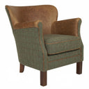 Handmade Eccentric Professor Harris Tweed & Leather Club Chair | British Made