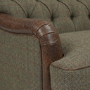 Howie Handmade Sofa in Harris Tweed and Distressed Vintage Leather