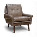 Danish Mid-Century Armchair – Distressed Vintage Leather, Handmade in Britain