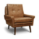 Danish Mid-Century Armchair – Distressed Vintage Leather, Handmade in Britain