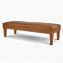 Handmade Vintage Leather Footstool Bench – British Made