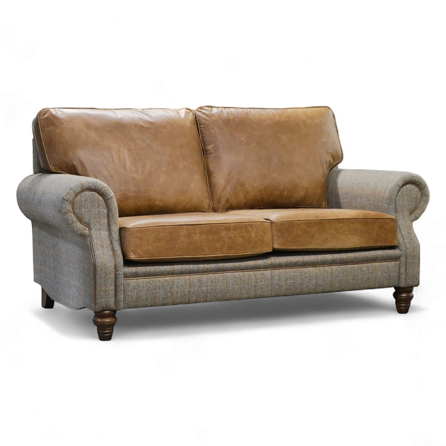 Hugh Sofa – Harris Tweed & Leather | Handmade in Britain – Vintage Sofa ...