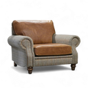 Handmade Hugh Harris Tweed & Leather Armchair | British Made
