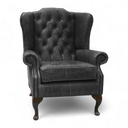 Berkley Vintage Leather Chesterfield Wingback Armchair | Handmade in Britain
