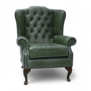 Berkley Vintage Leather Chesterfield Wingback Armchair | Handmade in Britain