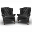 Berkley Vintage Leather Chesterfield Wingback Armchair | Handmade in Britain