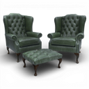 Berkley Vintage Leather Chesterfield Wingback Armchair | Handmade in Britain