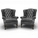Berkley Vintage Leather Chesterfield Wingback Armchair | Handmade in Britain