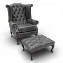 Queen Anne Handmade Leather Wingback Armchair | British Made