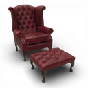 Queen Anne Handmade Leather Wingback Armchair | British Made