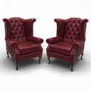 Queen Anne Handmade Leather Wingback Armchair | British Made