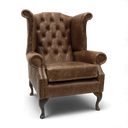 Queen Anne Handmade Leather Wingback Armchair | British Made