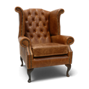Queen Anne Handmade Leather Wingback Armchair | British Made