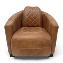 Jet Handmade Mid-Century Leather Armchair in Tan, handmade by Vintage Sofa Makers