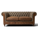 Handmade Harris Tweed & Vintage Leather Chesterfield Sofa – The Hunter