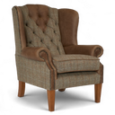 Berkley Handmade Harris Tweed and Leather Wingback Armchair | British Made
