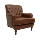 Handmade Vintage Leather Howie Button Back Armchair | British Made