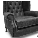 Queen Anne Handmade Leather Wingback Armchair | British Made