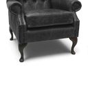 Queen Anne Handmade Leather Wingback Armchair | British Made
