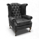 Queen Anne Handmade Leather Wingback Armchair | British Made