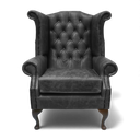 Queen Anne Handmade Leather Wingback Armchair | British Made