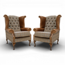 Queen Anne Handmade Harris Tweed Wingback Armchair | British Made