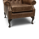 Queen Anne Handmade Leather Wingback Armchair | British Made
