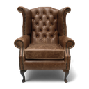Queen Anne Handmade Leather Wingback Armchair | British Made
