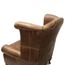 Queen Anne Wingback Armchair – Distressed Vintage Leather or Harris Tweed®, Handmade in Britain