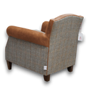Burlington Club Armchair – Harris Tweed & Vintage Leather, Handmade in Britain