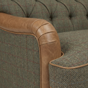 Howie Handmade Sofa in Harris Tweed and Distressed Vintage Leather