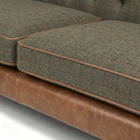 Howie Handmade Sofa in Harris Tweed and Distressed Vintage Leather