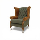 Queen Anne Handmade Harris Tweed Wingback Armchair | British Made