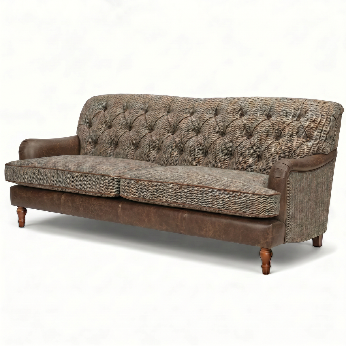 Howie Harris Tweed & Leather Sofa | Handmade in Britain – Vintage