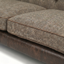 Howie Handmade Sofa in Harris Tweed and Distressed Vintage Leather
