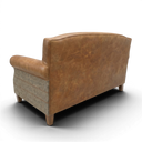 Burlington Club 2-Seater Handmade Vintage Leather & Harris Tweed Sofa