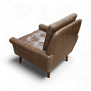 Danish Mid-Century Armchair – Distressed Vintage Leather, Handmade in Britain