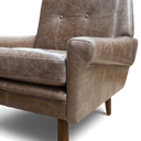 Danish Mid-Century Armchair – Distressed Vintage Leather, Handmade in Britain