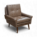 Danish Mid-Century Armchair – Distressed Vintage Leather, Handmade in Britain
