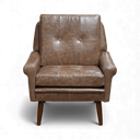 Danish Mid-Century Armchair – Distressed Vintage Leather, Handmade in Britain