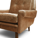 Danish Mid-Century Armchair – Distressed Vintage Leather, Handmade in Britain