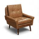 Danish Mid-Century Armchair – Distressed Vintage Leather, Handmade in Britain