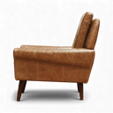 Danish Mid-Century Armchair – Distressed Vintage Leather, Handmade in Britain
