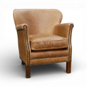 Eccentric Professor Club Armchair in Distressed Vintage Leather, Handmade in Britain