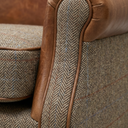Burlington Club 2-Seater Handmade Vintage Leather & Harris Tweed Sofa