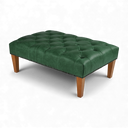 Handmade Distressed Vintage Leather Chesterfield Footstool – British Made