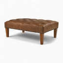 Handmade Distressed Vintage Leather Chesterfield Footstool – British Made