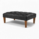 Handmade Distressed Vintage Leather Chesterfield Footstool – British Made