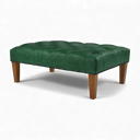 Handmade Distressed Vintage Leather Chesterfield Footstool – British Made
